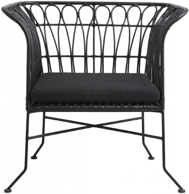 Product photograph of Nordal Alba Black Garden Lounge Chair from Choice Furniture Superstore