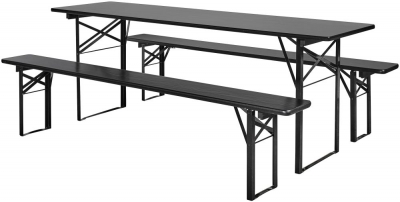 Product photograph of Nordal Black Large Dining Table With 2 Bench from Choice Furniture Superstore