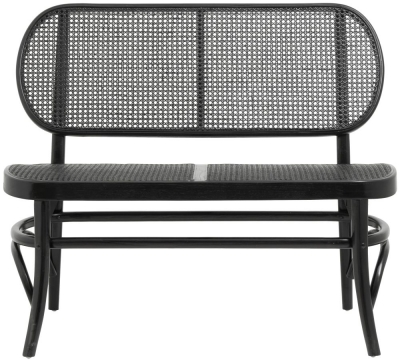 Product photograph of Nordal Wicky Black Rattan Bench from Choice Furniture Superstore