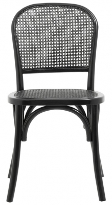 Product photograph of Nordal Wicky Black Rattan Dining Chair Sold In Pairs from Choice Furniture Superstore