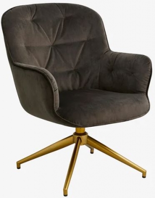 Product photograph of Nordal Lea Light Brown And Gold Velvet Office Chair from Choice Furniture Superstore
