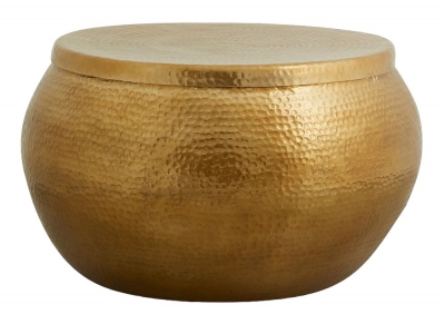 Product photograph of Nordal Akia Gold Brass Round Coffee Table from Choice Furniture Superstore