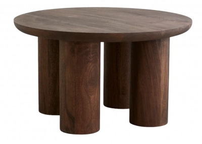Product photograph of Nordal Helin Dark Brown Round Coffee Table from Choice Furniture Superstore