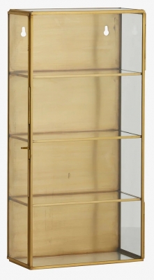 Nordal Ada Gold Metal Small Wall Display Cabinet