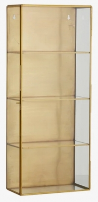 Product photograph of Nordal Ada Gold Metal Wall Display Cabinet from Choice Furniture Superstore