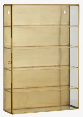 Product photograph of Nordal Ada Gold Metal Wall Tall Display Cabinet from Choice Furniture Superstore
