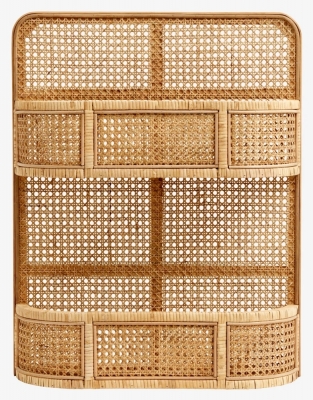 Product photograph of Nordal Lucca Natural Rattan Wall Shelf from Choice Furniture Superstore