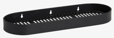 Product photograph of Nordal Sotra Grooves Black Stainless Steel Wall Shelf from Choice Furniture Superstore