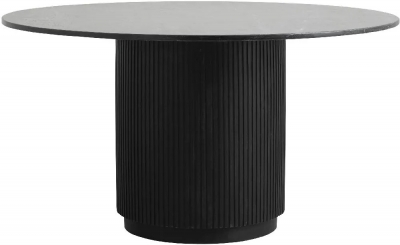 Product photograph of Nordal Erie Black Marble 4 Seater Round Dining Table from Choice Furniture Superstore