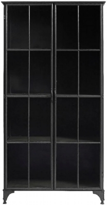 Product photograph of Nordal Downtown Black 2 Door Display Cabinet from Choice Furniture Superstore