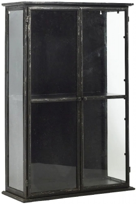 Product photograph of Nordal Downtown Black 2 Door Glass Wall Display Cabinet from Choice Furniture Superstore