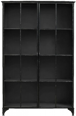 Product photograph of Nordal Downtown Black 2 Door Wide Display Cabinet from Choice Furniture Superstore