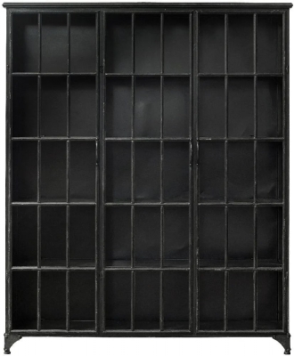 Product photograph of Nordal Downtown Black 3 Door Display Cabinet from Choice Furniture Superstore
