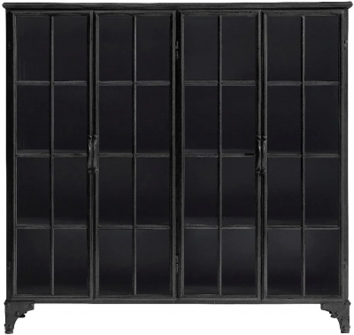 Product photograph of Nordal Downtown Black 4 Door Display Cabinet from Choice Furniture Superstore