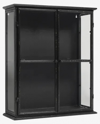 Product photograph of Nordal Downtown Black Small 2 Door Display Cabinet from Choice Furniture Superstore