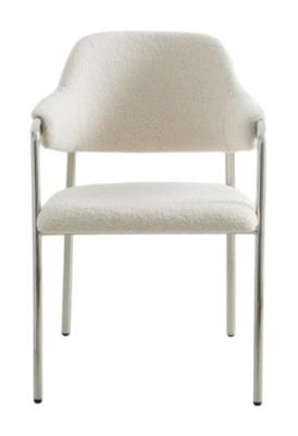 Set Of 2 Nordal Albert White Teddy Fabric Armchair