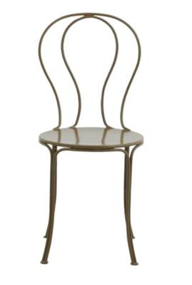 Set Of 2 Nordal Olivo Green Metal Garden Dining Chair