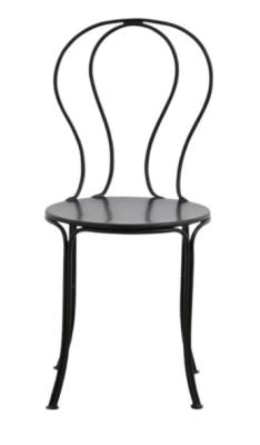 Set Of 2 Nordal Olivo Black Metal Garden Dining Chair