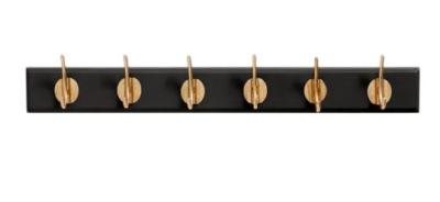 Product photograph of Nordal Edgy Black 6 Hooks Coat Rack Set Of 2 from Choice Furniture Superstore