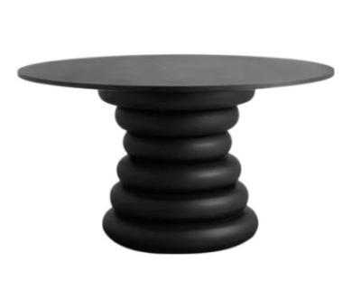 Nordal Yalu Black 6 Seater Round Dining Table