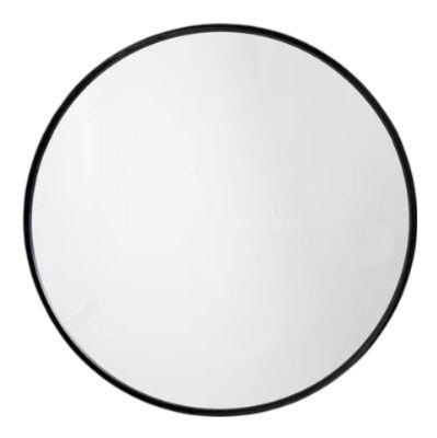 Nordal Asio Black Metal Round Wall Mirror