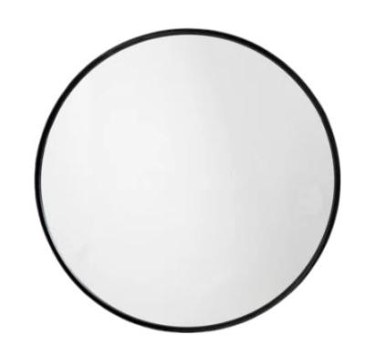 Nordal Ortega Black Metal Round Wall Mirror