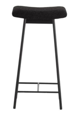 Nordal Zala Black Fabric Bar Stool