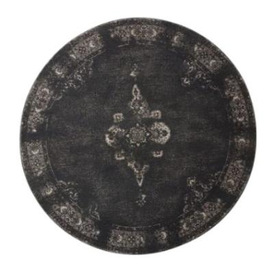 Nordal Grand Black Woven Round Rug 240cm X 240cm