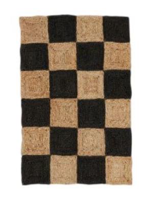 Nordal Nanea Natural And Black Rug 90cm X 60cm