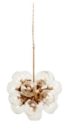 Product photograph of Nordal Atomic Gold And Glass Hanging Lamp from Choice Furniture Superstore