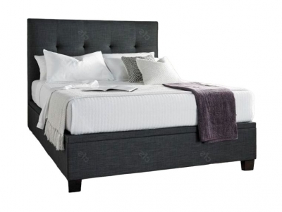 Product photograph of Kaydian Walkworth Ottoman Storage Bed - Slate Fabric from Choice Furniture Superstore