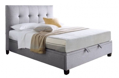Product photograph of Kaydian Walkworth Ottoman Storage Bed - Marbella Dark Grey Fabric from Choice Furniture Superstore
