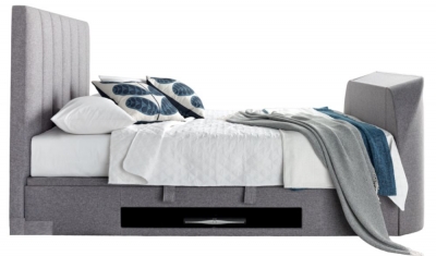 Product photograph of Kaydian Medway Marbella Grey Fabric Ottoman Storage Tv Bed from Choice Furniture Superstore