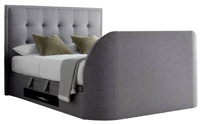 Product photograph of Kaydian Falmer Marbella Grey Fabric Ottoman Storage Tv Bed from Choice Furniture Superstore
