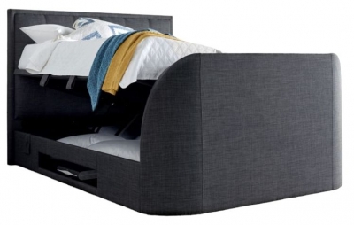 Product photograph of Kaydian Falmer Pendle Slate Drak Grey Fabric Ottoman Storage Tv Bed from Choice Furniture Superstore