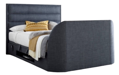 Product photograph of Kaydian Kirkley Pendle Slate Fabric Ottoman Storage Tv Bed from Choice Furniture Superstore