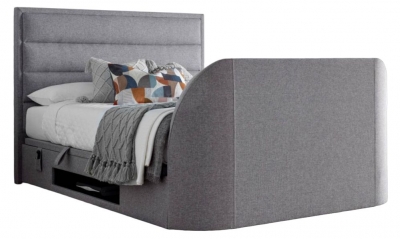 Product photograph of Kaydian Kirkley Marbella Grey Fabric Ottoman Storage Tv Bed from Choice Furniture Superstore