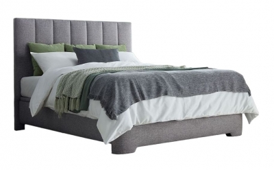 Product photograph of Kaydian Medburn Ottoman Storage Bed - Marbella Light Grey Fabric from Choice Furniture Superstore