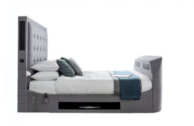 Product photograph of Kaydian Titan Marbella Grey Ottoman Storage Tv Bed from Choice Furniture Superstore