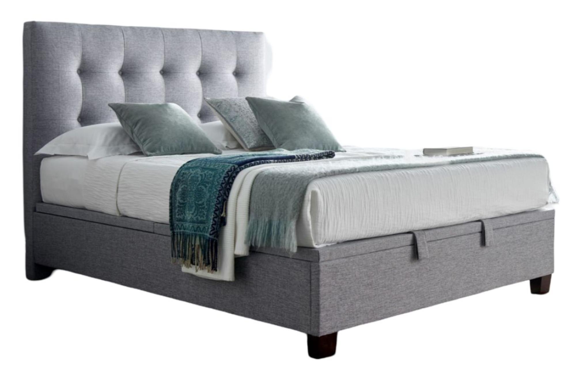 Kaydian Lumley Marbella Grey Fabric Ottoman Storage Bed