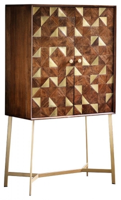 Product photograph of Michigan Acacia Wood Bar Cabinet from Choice Furniture Superstore