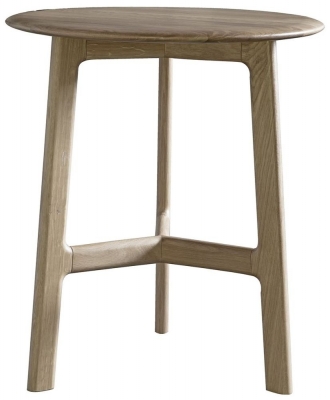 Product photograph of Madrid Oak Round Side Table from Choice Furniture Superstore