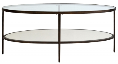 Product photograph of Hudson Glass Top Coffee Table With Brass Trim from Choice Furniture Superstore