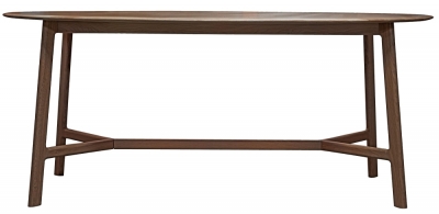 Product photograph of Madrid 180cm Walnut Oval Dining Table from Choice Furniture Superstore