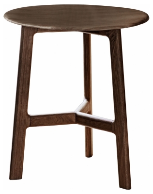 Product photograph of Madrid Walnut Round Side Table from Choice Furniture Superstore