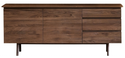 Product photograph of Madrid Walnut 2 Door 3 Drawer Sideboard from Choice Furniture Superstore