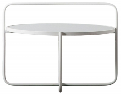 Product photograph of Flint Round Coffee Table - Comes In White Black And Grey Options from Choice Furniture Superstore