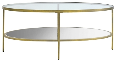Product photograph of Dundee Glass Top Coffee Table With Champagne Trim from Choice Furniture Superstore