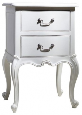 Clearance - Chic Bedside Cabinet - Vanilla White - FS362