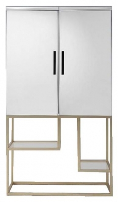 Product photograph of Newport Champagne And Mirrored Cocktail Cabinet from Choice Furniture Superstore